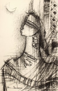 A. S. Rind, 22 x 14 Inch, Charcoal On Paper , Figurative Painting, AC-ASR-393